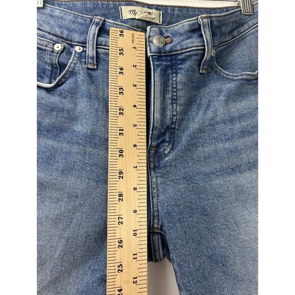 MADEWELL Women's Size 29 Curvy Kick Out Crop Jeans Blue Straight Leg NO697 - Picture 7 of 13